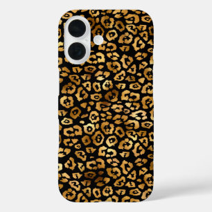 Golden Leopard Pattern Classy and Elegant iPhone 16 Case