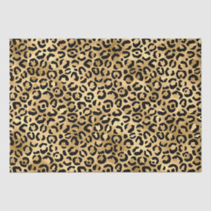 Golden Leopard Print   Bold Wild Animal Pattern Tissue Paper