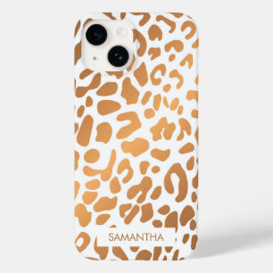 Golden Leopard Print Case-Mate iPhone 14 Case