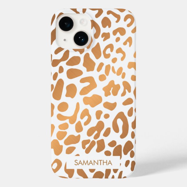 Golden Leopard Print Case-Mate iPhone Case (Back)