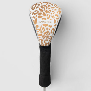 Golden Leopard Print Golf Head Cover