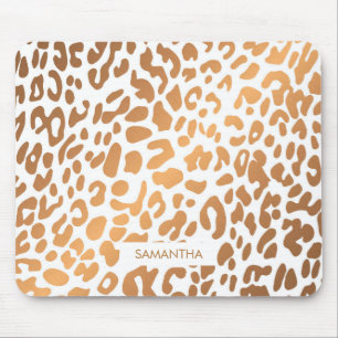 Golden Leopard Print Mouse Pad