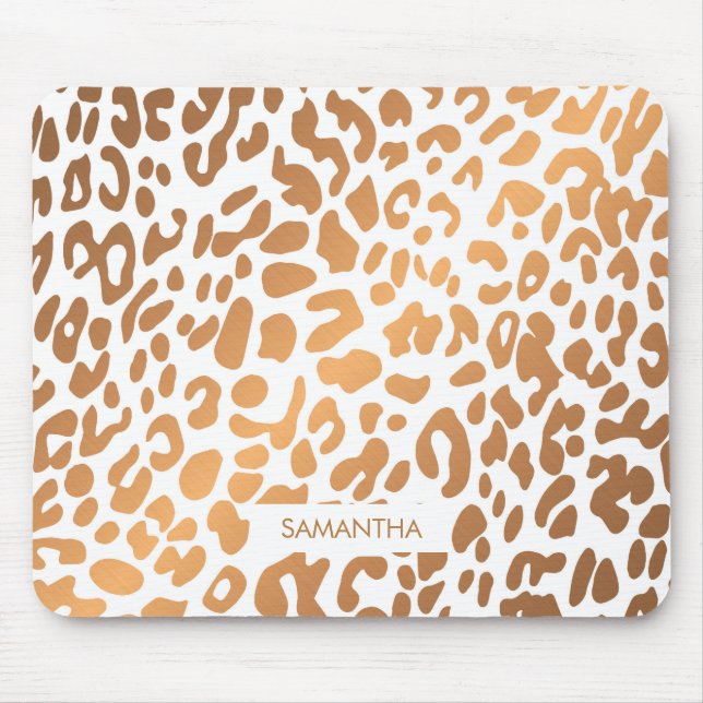 Golden Leopard Print Mouse Pad (Front)