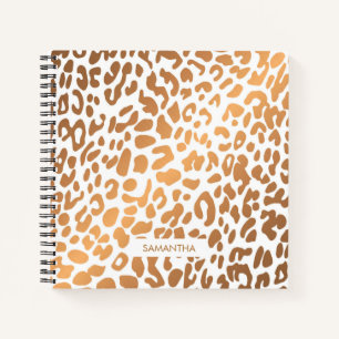 Golden Leopard Print Notebook