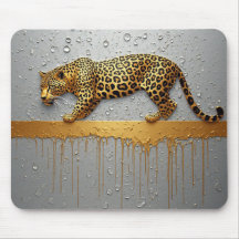 Golden Leopard With Dripping Paint Effect 🐆