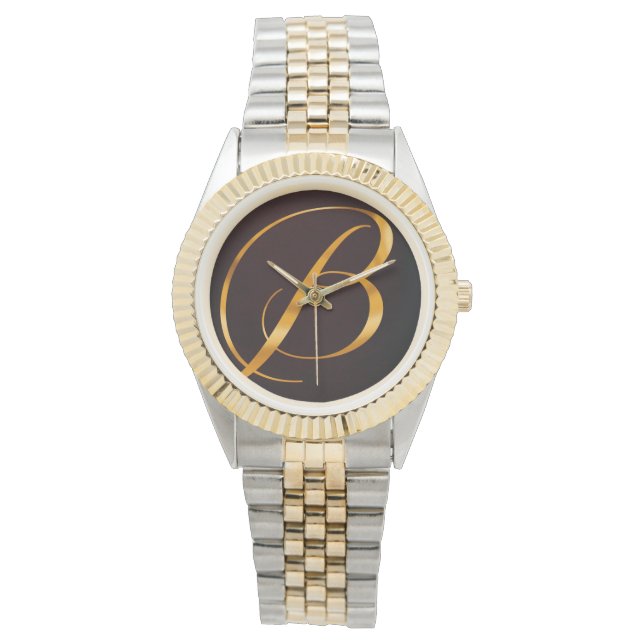 Golden letter B in vintage design Watch (Front)