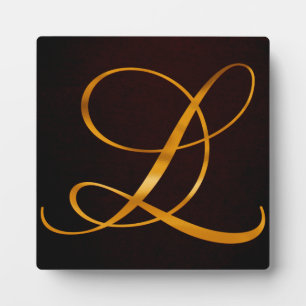 Golden letter L in vintage design Plaque