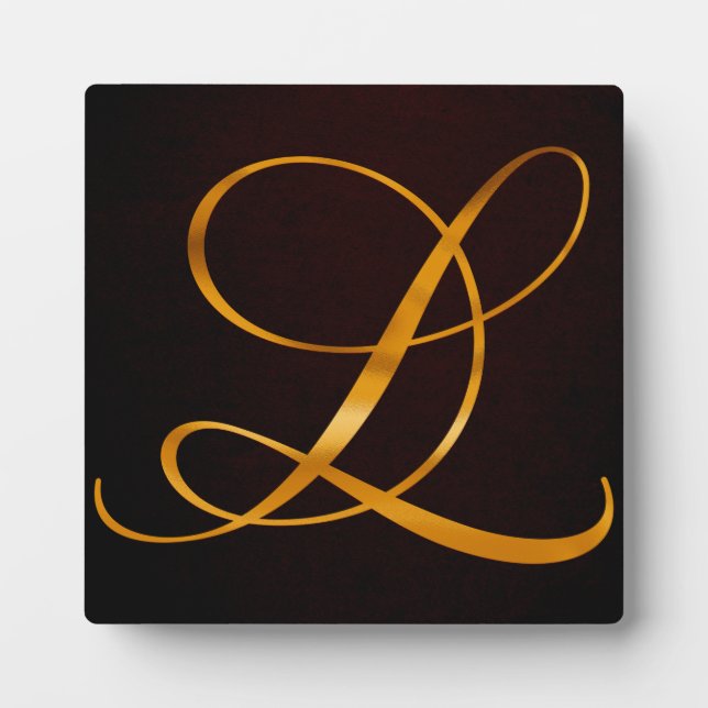 Golden letter L in vintage design Plaque (Front)