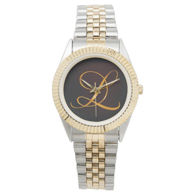 Golden letter L in vintage design Watch (Front)