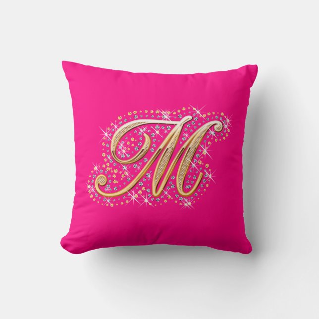 Golden Letter M - Pillow (Front)