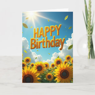 Golden Letters Birthday Card