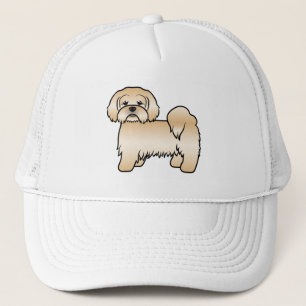 Golden Lhasa Apso Cute Cartoon Dog Illustration Trucker Hat