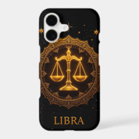 Golden Libra Zodiac Sign Illustration