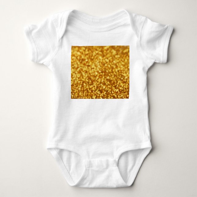 Golden Light Bokeh Abstract Background Baby Bodysuit (Front)