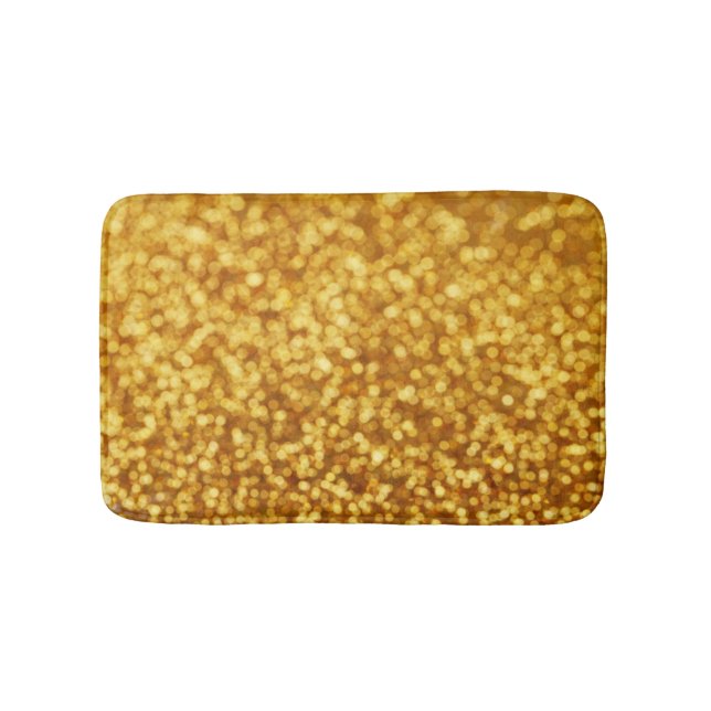 Golden Light Bokeh Abstract Background Bath Mat (Front)