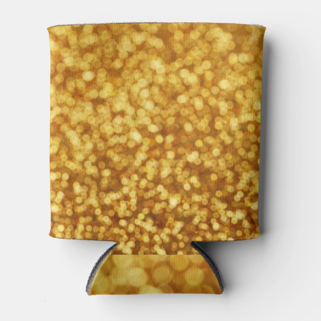 Golden Light Bokeh Abstract Background Can Cooler (Front)