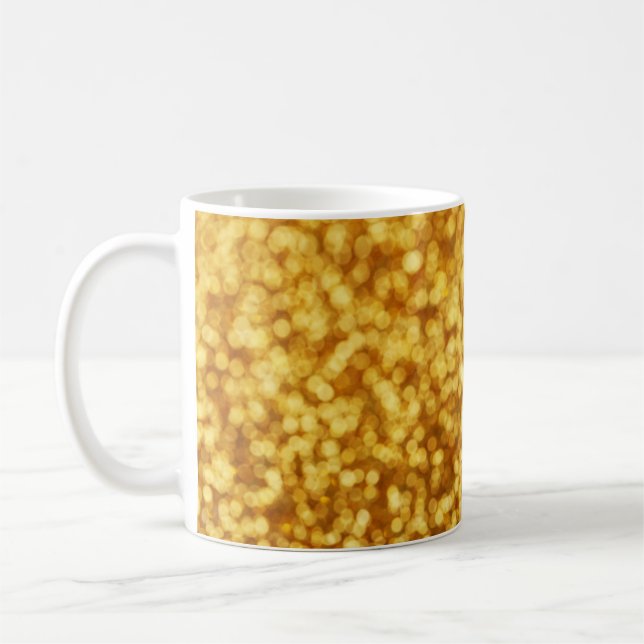 Golden Light Bokeh Abstract Background Coffee Mug (Left)