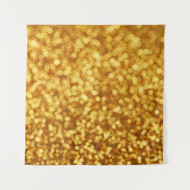 Golden Light Bokeh Abstract Background Tapestry (Front)