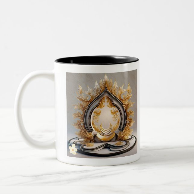 "Golden Light Meditation" Two-Tone Coffee Mug (Left)