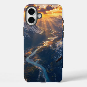 Golden Light Over the Alpine River001 iPhone 16 Plus Case