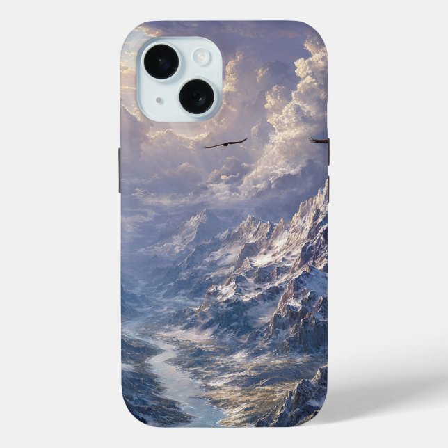 Golden Light Over the Alpine River002 Case-Mate iPhone Case (Back)