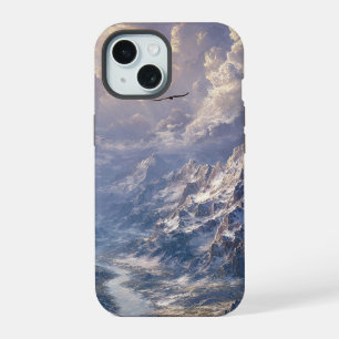 Golden Light Over the Alpine River002 iPhone 15 Case