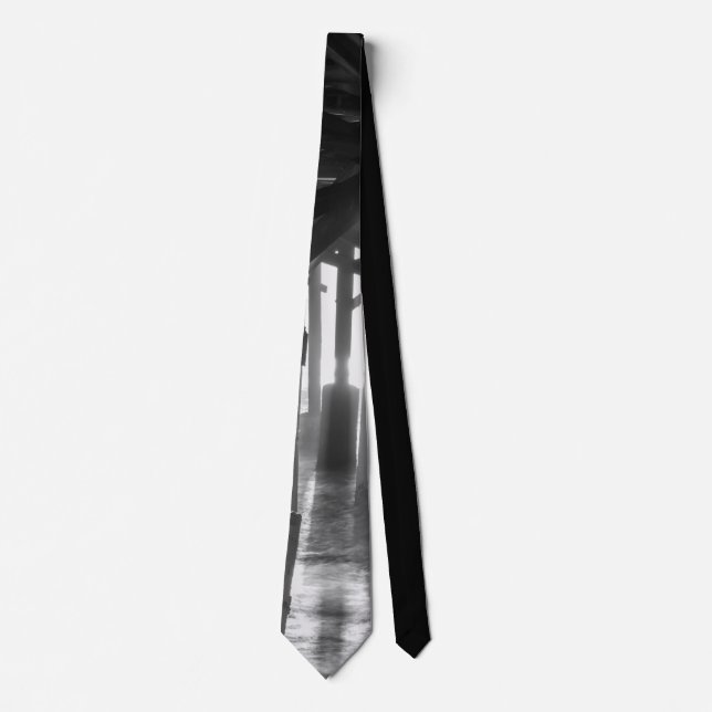 Golden Light Shines Through Grayscale Neck Tie (Front)