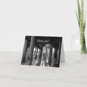 Golden Light Shines Through Grayscale Thank You Ca Card