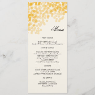 Golden Light Shower Menu Card