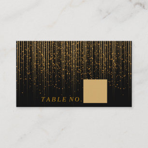 Golden Light Shower on Black Place Cards
