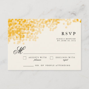 Golden Light Shower Rustic RSVP Response Cards