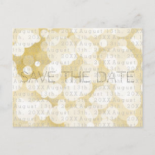 Golden Lights Gold Glam Modern Glam Save the Date Announcement Postcard