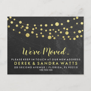 golden lights We've moved New address Announcement Postcard