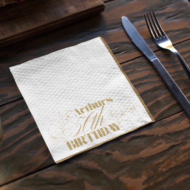 Golden Lilies theme Adult party Napkin (Creator Uploaded)