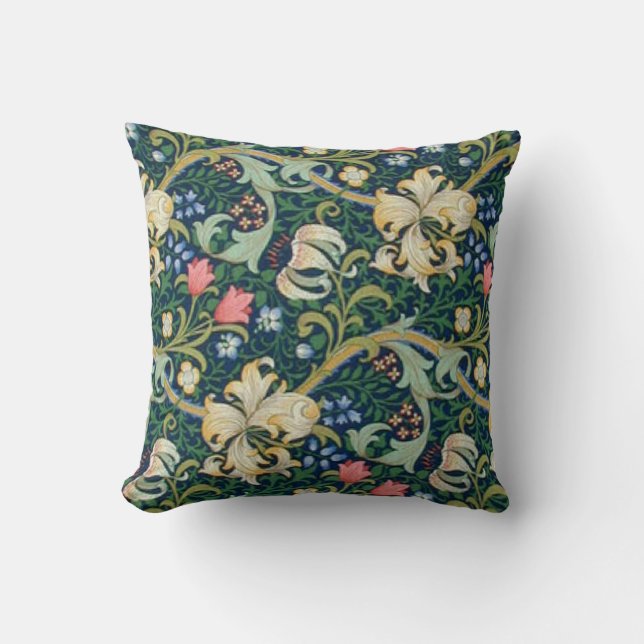 Golden Lilies Throw Pillow (Front)