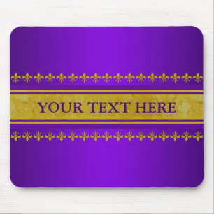 Golden Lily Border + your text & background Mouse Pad