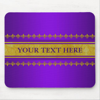 Golden Lily Border + your text & background Mouse Pad