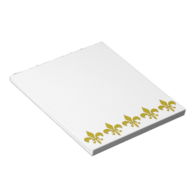 Golden Lily Border + your text & background Notepad (Angled)