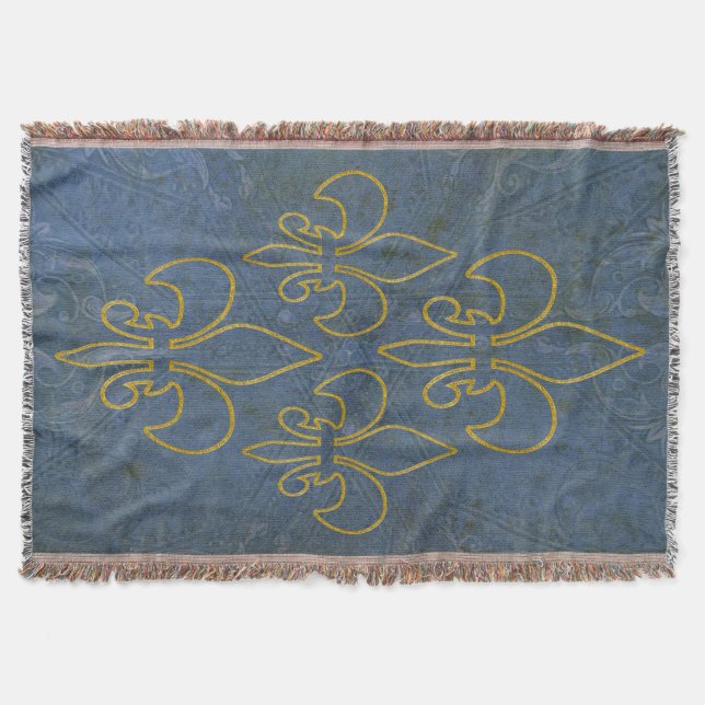 Golden Lily Contour + your background & idea Throw Blanket (Front)