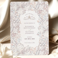 Golden Lily Elegance William Morris Save the Date