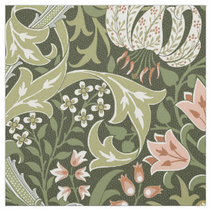 Golden Lily Forrest Green William Morris Fabric