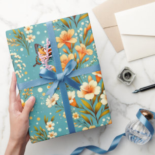 Golden Lily Garden Wrapping Paper