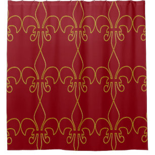Golden Lily outline + your Backgr. & ideas Shower Curtain