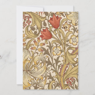 Golden Lily Pattern Version 2 By William Morris Invitation
