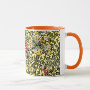 Golden Lily Vintage William Morris Mug