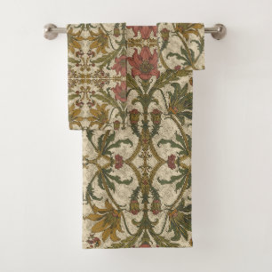 Golden Lily Wildflowers William Morris  Bath Towel Set