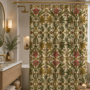 Golden Lily Wildflowers William Morris Shower Curtain