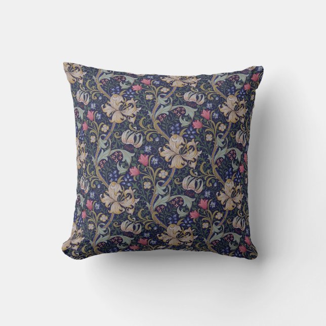 Golden Lily, William Morris Cushion (Front)