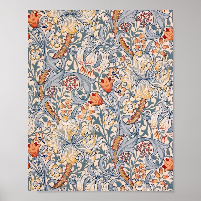 Golden Lily, William Morris Poster (Front)