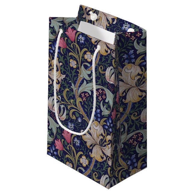 Golden Lily, William Morris Small Gift Bag (Front Angled)